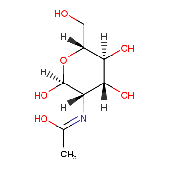 N-乙酰-D-甘露糖胺化学结构式