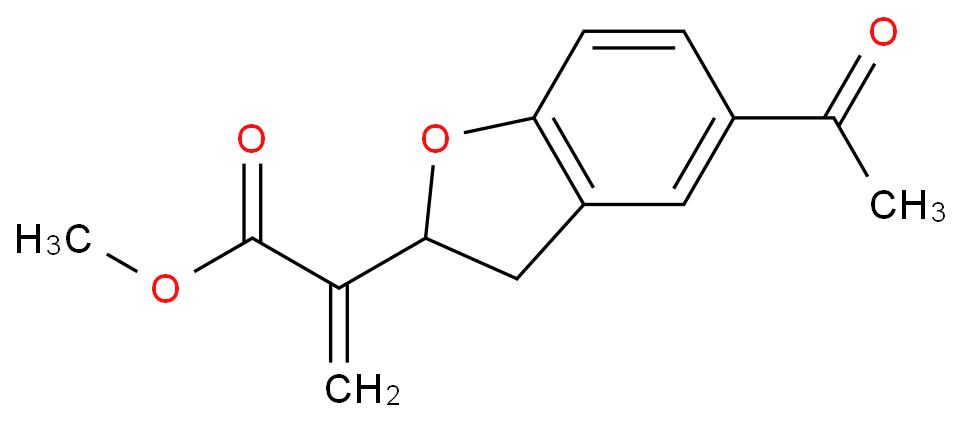 2-(5-乙酰基-2,3-二氢苯并呋喃-2-基)丙烯酸甲酯价格, Methyl 2-(5-acetyl-2,3-dihydrobenzofuran-2-yl)propenoate对照品, CAS号:617722-55-1