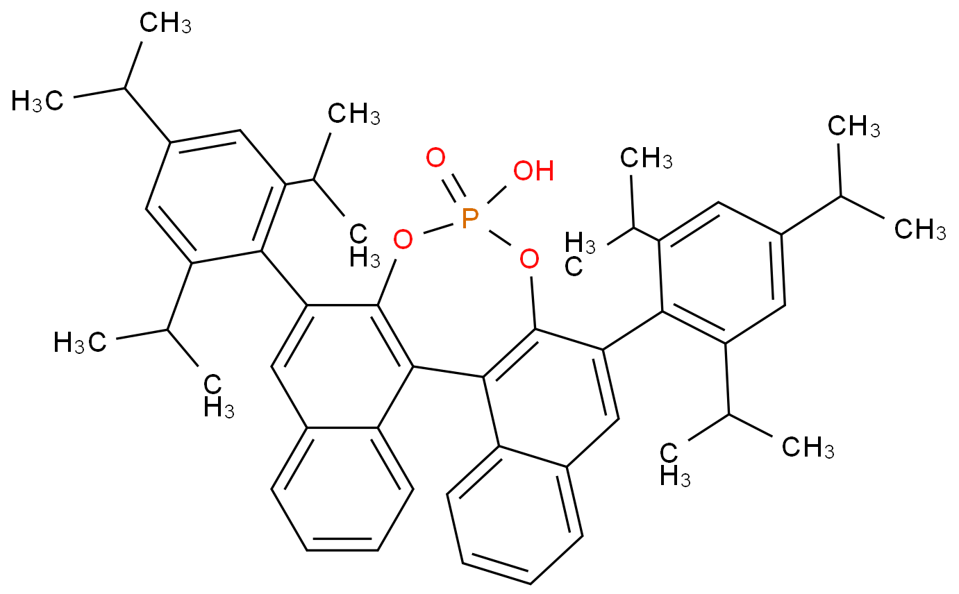 791616-63-2 (R)-3,3′-双(2,4,6-三异丙基苯基)-1,1′-联萘-2,2′-双磷酸氢酯 结构式图片