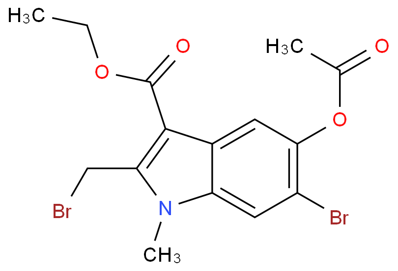 Ethyl 5-acetoxy-6-bromo-2-(bromomethyl)-1-methyl-1H-indole-3-carboxylate  