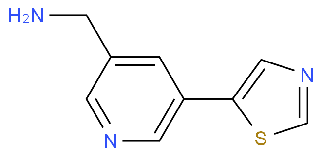 1346687-58-8 (5-(噻唑-5-基)吡啶-3-基)甲胺 結構式圖片