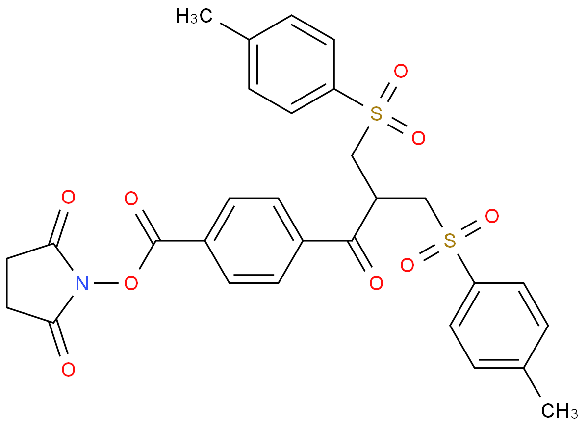 2,5-二氧代吡咯烷-1-基 4-(3-对甲苯磺酰基-2-(对甲苯磺酰基甲基)丙酰基)苯甲酸酯/899452-51-8