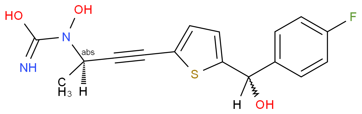 Urea, N-((1R)-3-(5-((4-fluorophenyl)hydroxymethyl)-2-thienyl)-1-methyl-2-propyn-1-yl)-N-hydroxy-