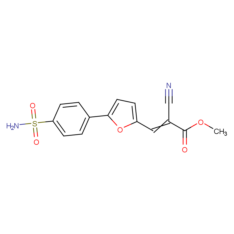 2-氰基-3-(5-(4-氨磺酰基苯基)呋喃-2-基)丙烯酸甲酯 CAS号:292053-42-0科研及生产专用 高校及研究所支持货到付款