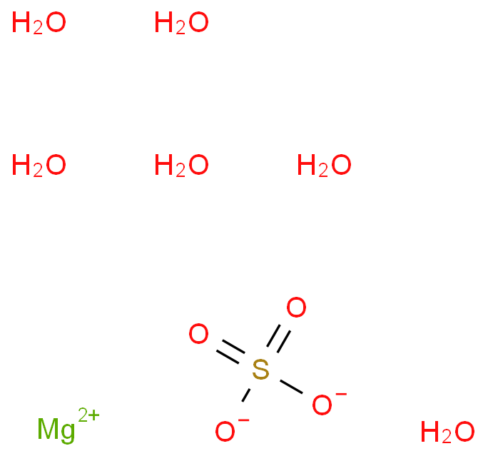 硫酸镁 六水合物化学结构式