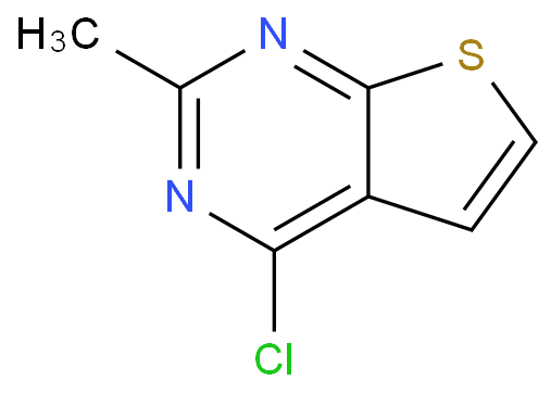 4-氯-2-甲基噻吩并[2,3-d]嘧啶化学结构式