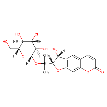 1'-O-BETA-D-吡喃葡萄糖基-3-羟基闹达柯裂亭化学结构式