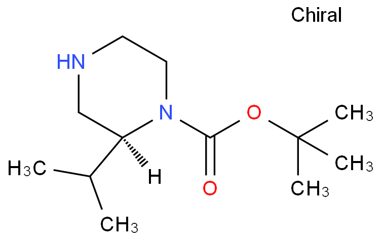 (S)-1-Boc-2-异丙基哌嗪化学结构式