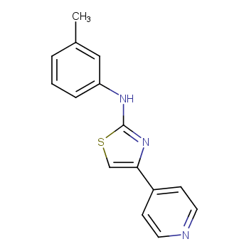 N-(3-甲基苯基)-4-(4-吡啶)-2-噻唑胺化学结构式