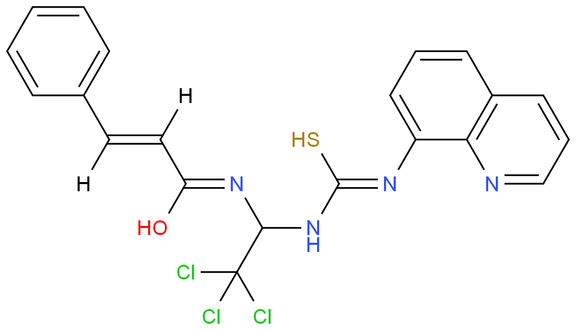 (E)-N-(2,2,2-三氯-1-(3-(喹啉-8-基)硫脲基)乙基)肉桂酰胺/405060-95-9