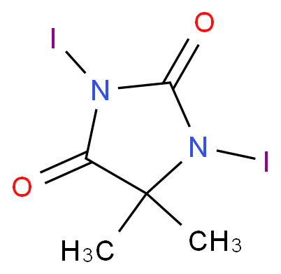 1,3-二碘-5,5-二甲基海因化学结构式