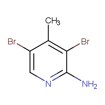 2-氨基-3,5-二溴-4-甲基吡啶化学结构式