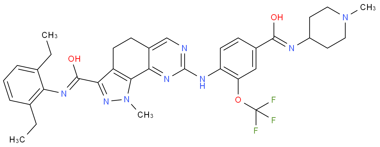 N-(2,6-二乙基苯基)-1-甲基-8-((4-((1-甲基哌啶-4-基)氨基甲酰基)-2-(三氟甲氧基)苯基)氨基)-4,5-二氢-1H-吡唑并[4,3-h]喹唑啉-3-羧酰胺