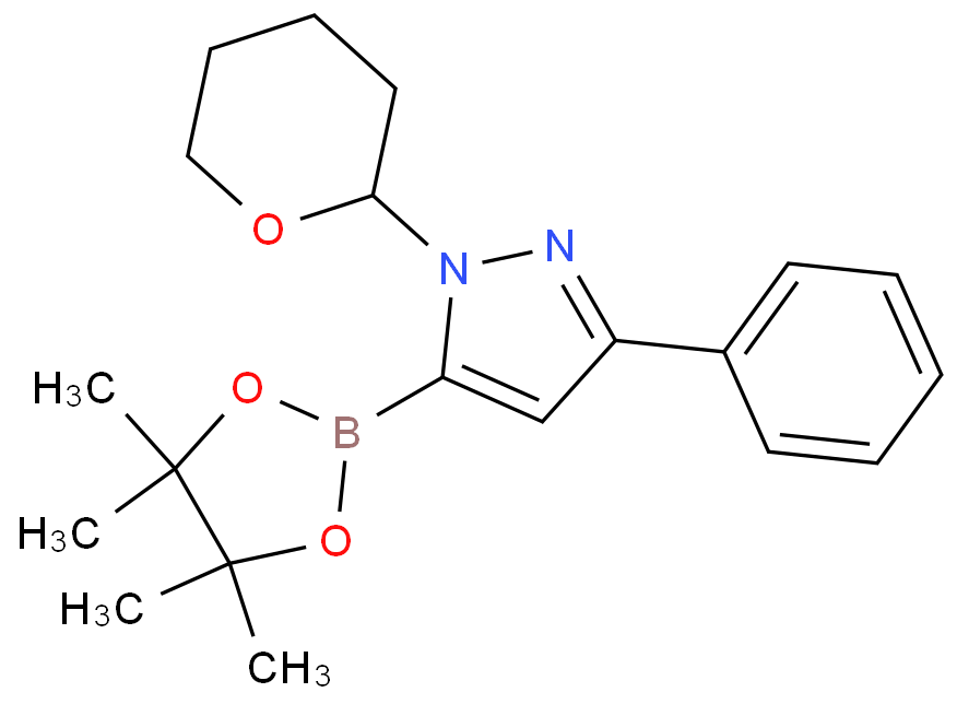 3-苯基-1-(四氢-2H-吡喃-2-基)-5-(4,4,5,5-四甲基-1,3,2-二氧硼杂环戊烷-2-基)-1H-吡唑/1028092-65-0
