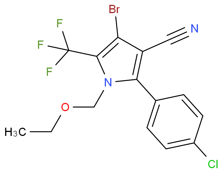 4-bromo-2-(4-chlorophenyl)-1-(ethoxymethyl)-5-(trifluoromethyl)pyrrole-3-carbonitrile