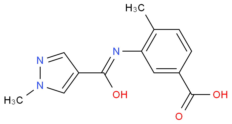 4-Methyl-3-([(1-methyl-1H-pyrazol-4-yl)carbonyl]amino)benzoic acid