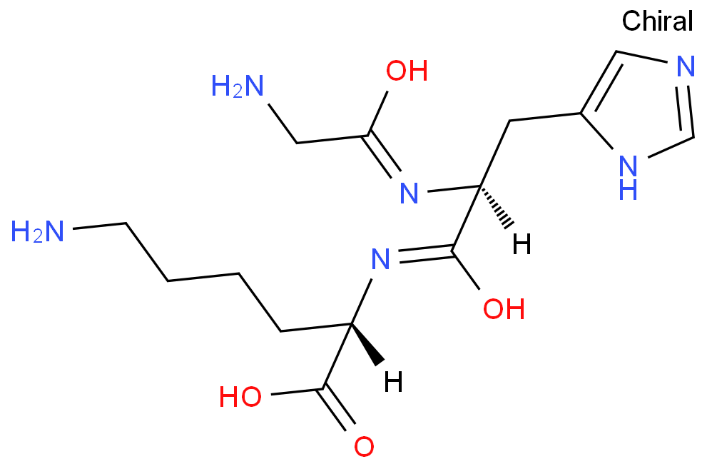 Glycyl-l-histidyl-l-lysine structure