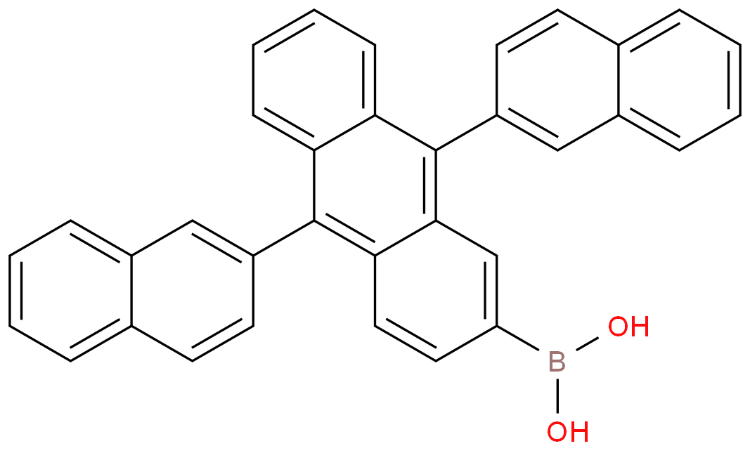 9,10-Bis(2-naphthyl)anthracene-2-ylboronic acid structure