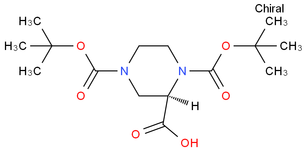 (R)1-N-boc-4-N-boc-哌嗪-2-甲酸