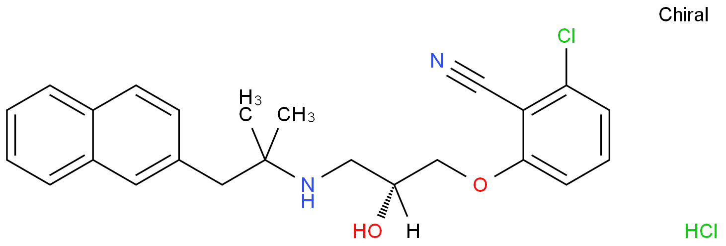 2-Chloro-6-[(2R)-3-[[1,1-dimethyl-2-(2-naphthalenyl)ethyl]amino]-2-hydroxypropoxy]benzonitrile hydrochloride