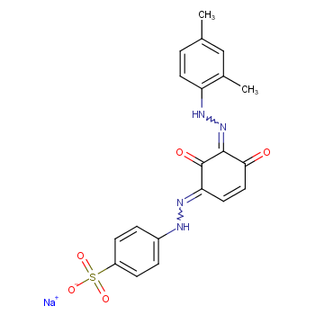 sodium;4-[(2Z)-2-[(5E)-5-[(2,4-dimethylphenyl)hydrazinylidene]-4,6-dioxocyclohex-2-en-1-ylidene]hydrazinyl]benzenesulfonate