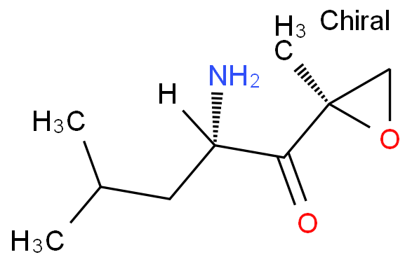 (2S)-2-氨基-4-甲基-1-[(2R)-2-甲基环氧乙烷基]-1-戊酮化学结构式