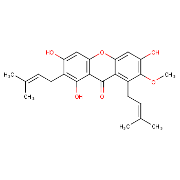 1,3,6-trihydroxy-7-methoxy-2,8-bis(3-methylbut-2-enyl)xanthen-9-one