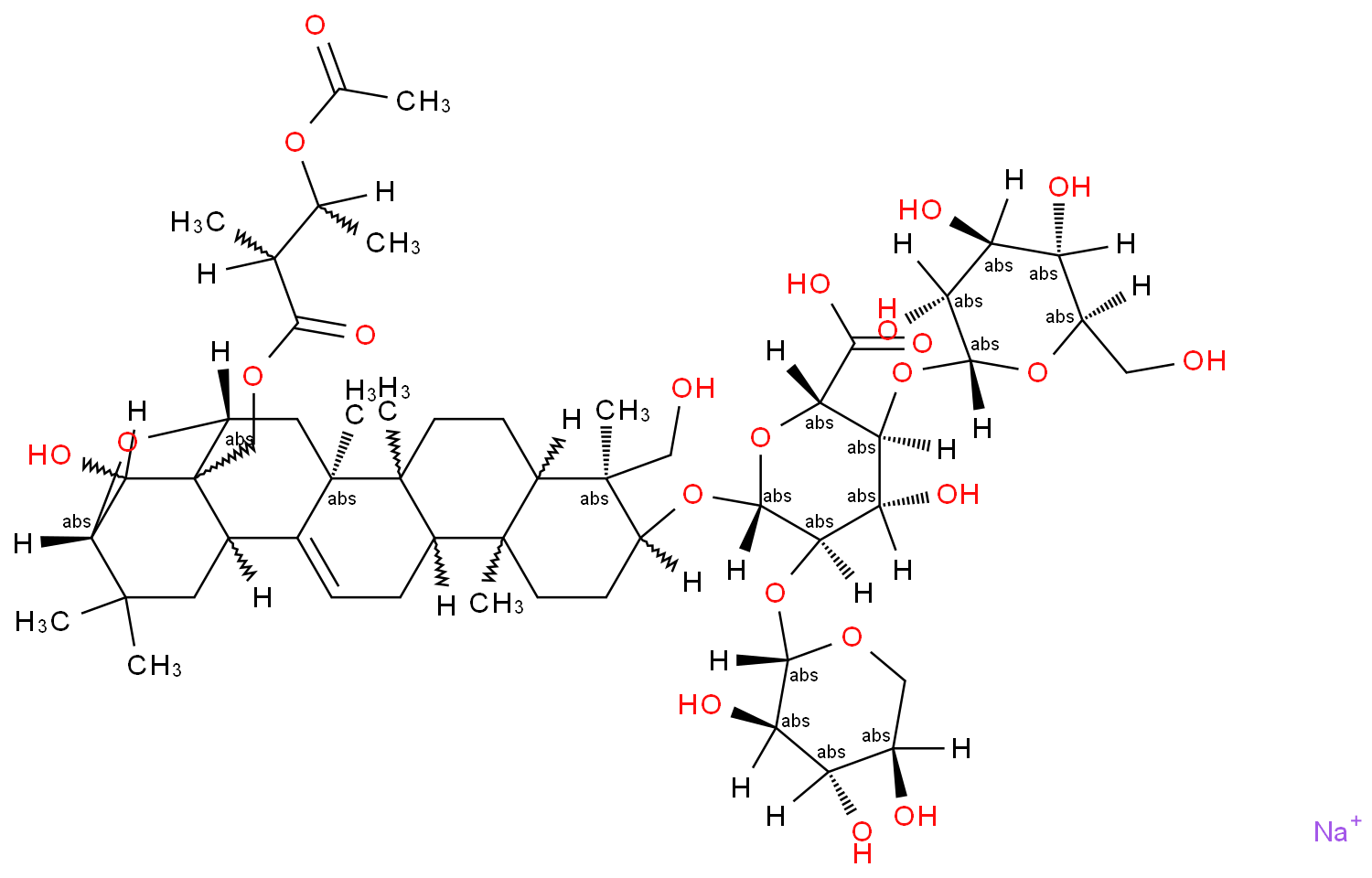 七叶皂苷钠化学结构式