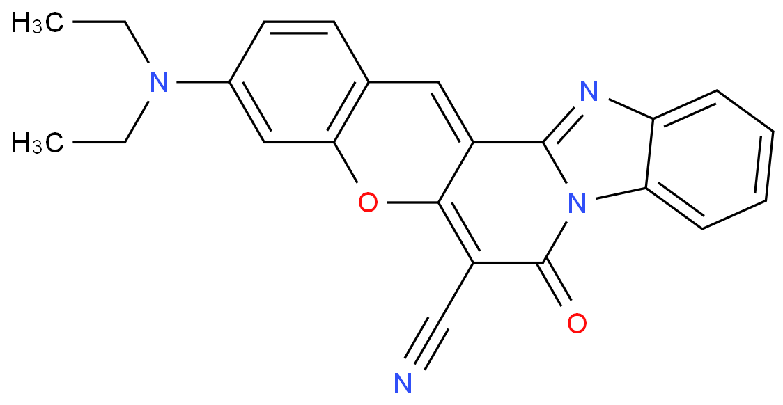 3-(Diethylamino)-7-oxo-7H-(1)benzopyrano(3',2':3,4)pyrido(1,2-a)benzimidazole-6-carbonitrile