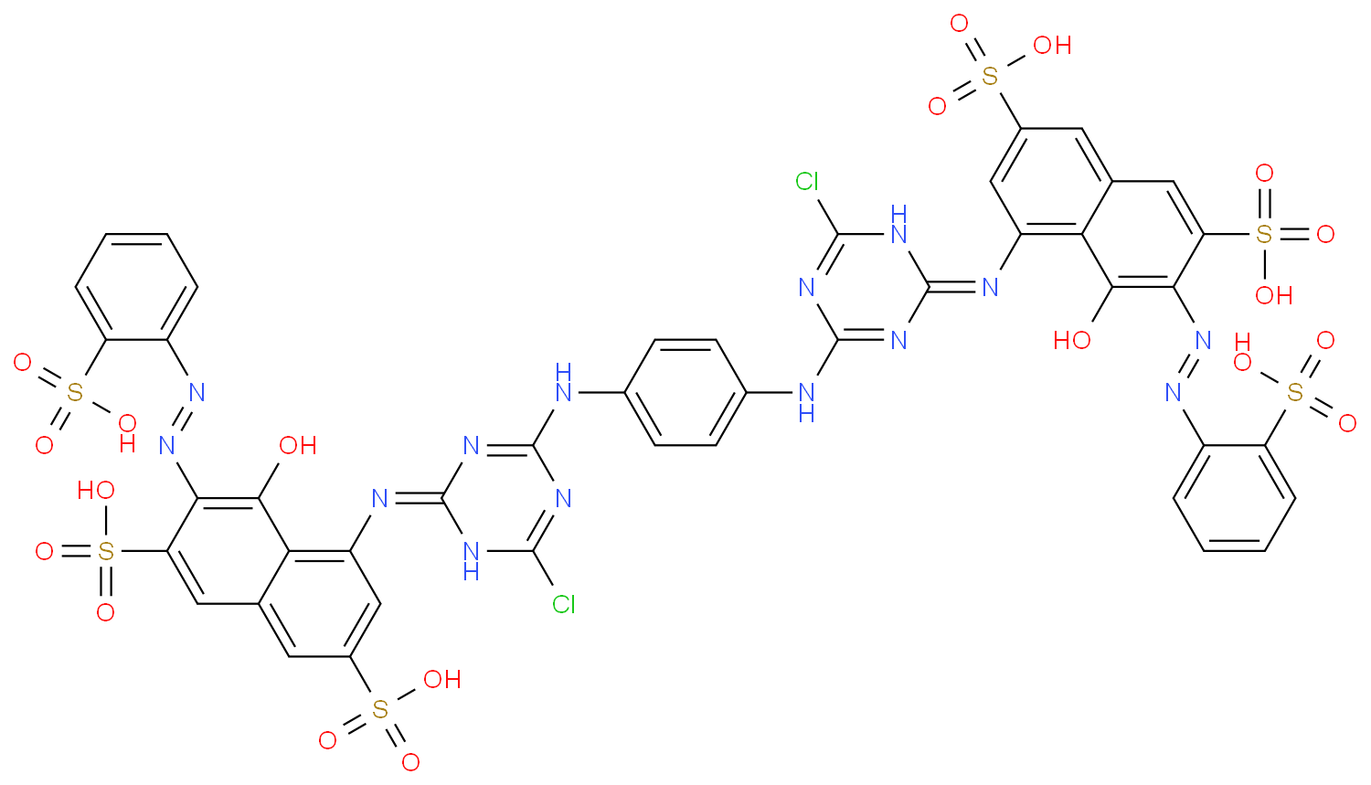 2,7-Naphthalenedisulfonicacid,4,4'-[1,4-phenylenebis[imino(6-chloro-1,3,5-triazine-4,2-diyl)imino]]bis[5-hydroxy-6-[2-(2-sulfophenyl)diazenyl]-  