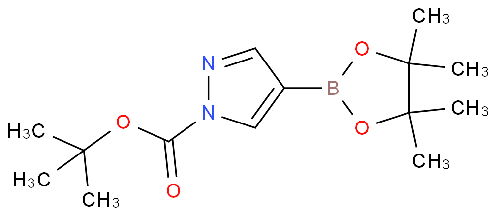 1-Boc-吡唑-4-硼酸频哪醇酯化学结构式