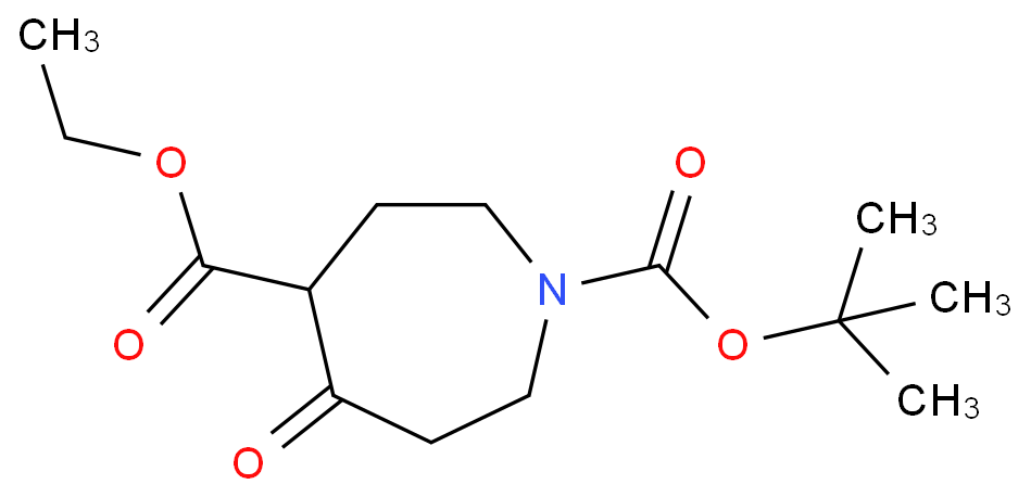 1-BOC-5-氧代氮杂环庚烷-甲酸乙酯化学结构式