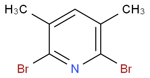 3,5-二甲基-2,6-二溴吡啶化学结构式