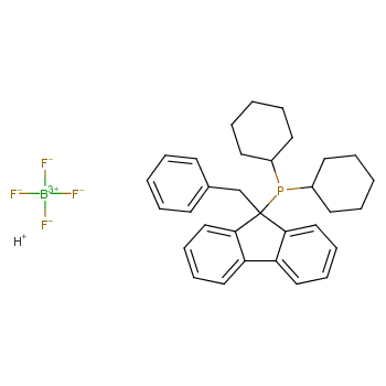 二环己基(9-苯甲基芴-9-基)四氟硼酸磷化学结构式