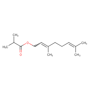 异丁酸香叶酯化学结构式