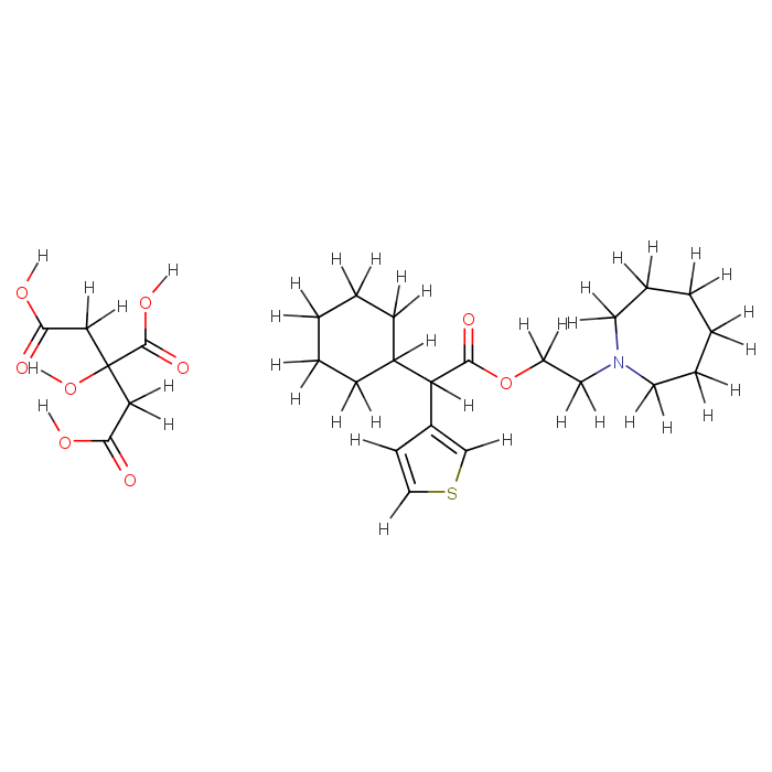 2-(hexahydro-1H-azepin-1-yl)ethyl alpha-cyclohexylthiophene-3-acetate, compound with citric acid (1:1)