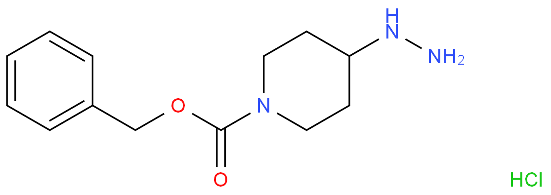 苄基 4-肼基哌啶-1-甲酸酯 二盐酸盐化学结构式
