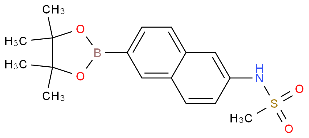 N-[6-(4,4,5,5-四甲基-1,3,2-二氧杂硼杂环戊烷-2-基)萘-2-基]甲磺酰胺 产品图片