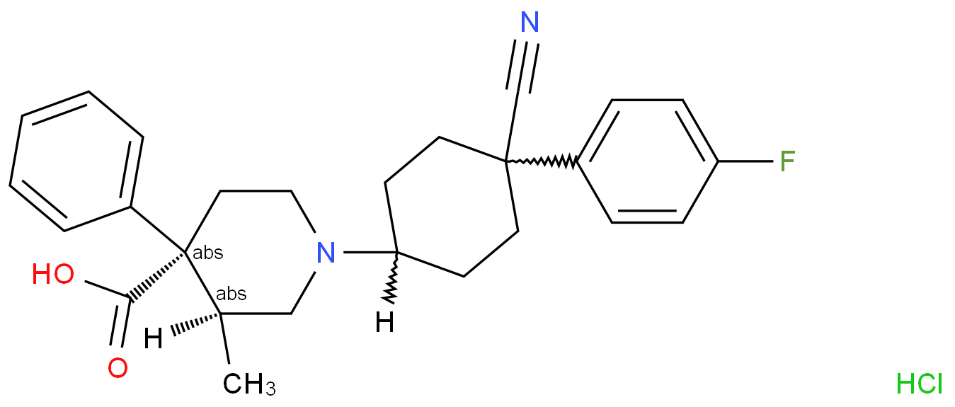 (3S,4R)-1-[4-cyano-4-(4-fluorophenyl)cyclohexyl]-3-methyl-4-phenylpiperidine-4-carboxylic acid,hydrochloride