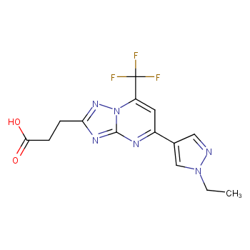 3-[5-(1-Ethylpyrazol-4-yl)-7-(trifluoromethyl)-[1,2,4]triazolo[1,5-a]pyrimidin-2-yl]propanoic acid