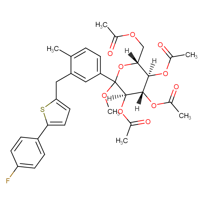 (3R,4S,5R,6R)-6-(acetoxyMethyl)-2-(3-((5-(4-fluorophenyl)thiophen-2-yl)Methyl)-4-Methylphenyl)-2-Methoxytetrahydro-2H-pyran-3,4,5-triyl