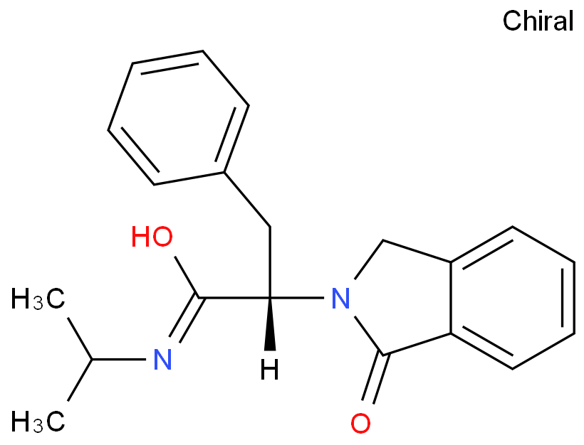 (2S)-2-(3-oxo-1H-isoindol-2-yl)-3-phenyl-N-propan-2-ylpropanamide structural formula image