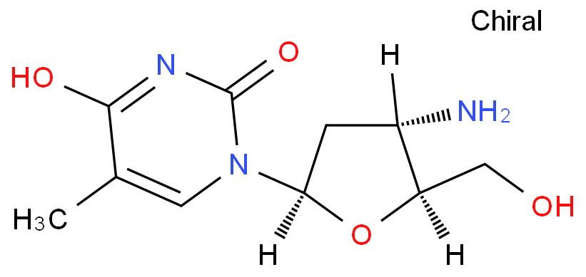 3'-氨基-2',3'-双脱氧胸苷化学结构式
