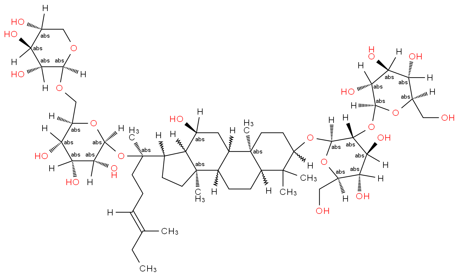 人参皂苷Rb3化学结构式