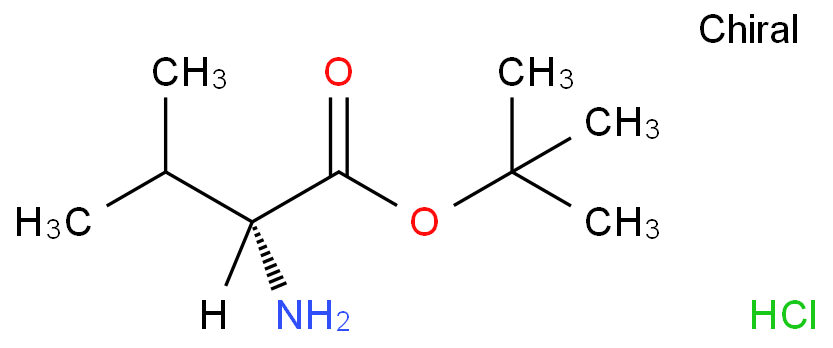 D-缬氨酸叔丁基盐酸盐化学结构式
