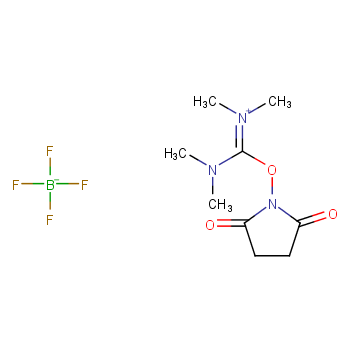 N,N,N,N-四甲基-O-(N-琥珀酰亚胺)脲四氟硼酸盐化学结构式