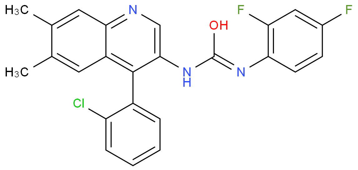 1-[4-(2-chlorophenyl)-6,7-dimethyl-quinolin-3-yl]-3-(2,4-difluoropheny l)urea