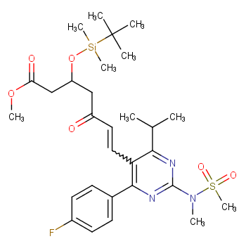 7-[4-(4-氟苯基)-6-异丙基-2-(N-甲基甲磺酰胺基)-5-嘧啶]-(3R)-叔丁基二甲硅氧基-5-氧代-(6E)-庚酸甲酯