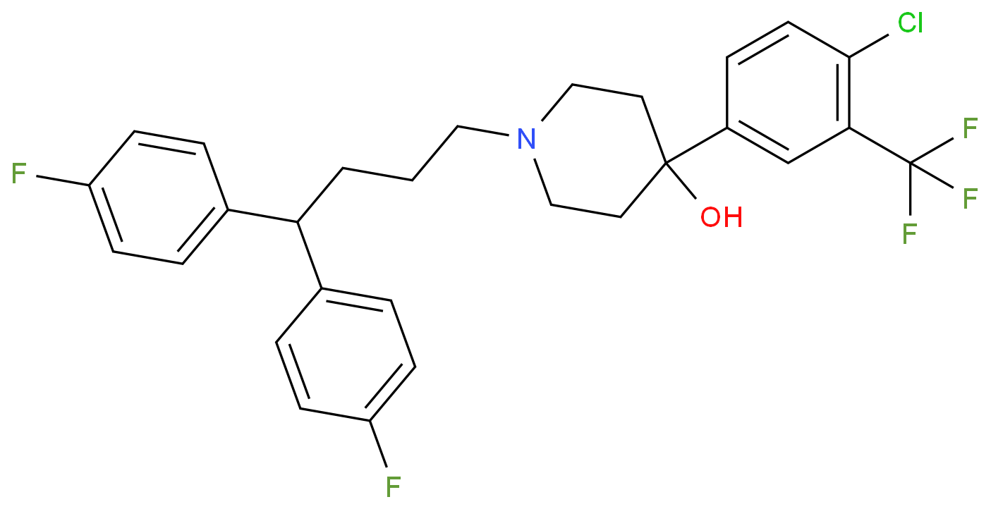 1-[4,4-bis(4-fluorophenyl)butyl]-4-[4-chloro-3-(trifluoromethyl)phenyl]piperidin-4-ol