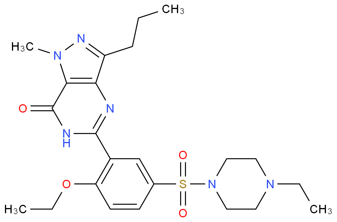 5-(2-乙氧基-5-((4-乙基哌嗪-1-基)磺酰基)苯基)-1-甲基-3-丙基-1H-吡唑并[4,3-d]嘧啶-7(6H)-酮/642928-07-2